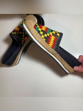 Colorful Patterned Espadrille Slip-On Shoes